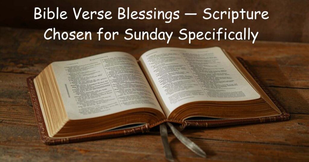 Bible Verse Blessings — Scripture Chosen for Sunday Specifically