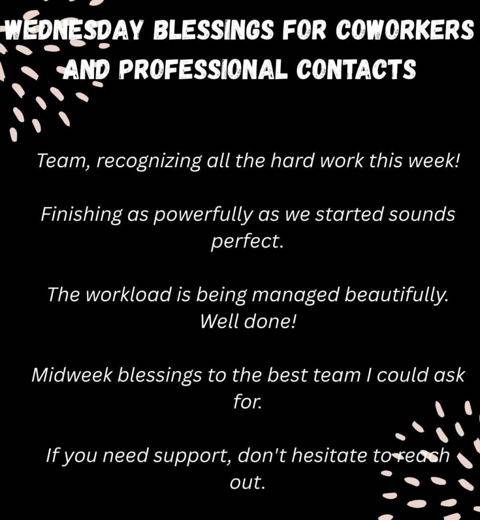 Wednesday Blessings for Coworkers and Professional Contacts
