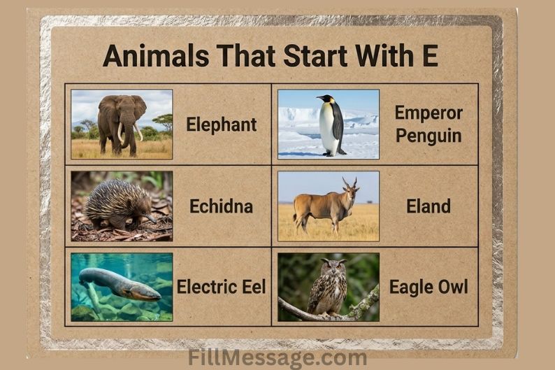 Animals That Start With E