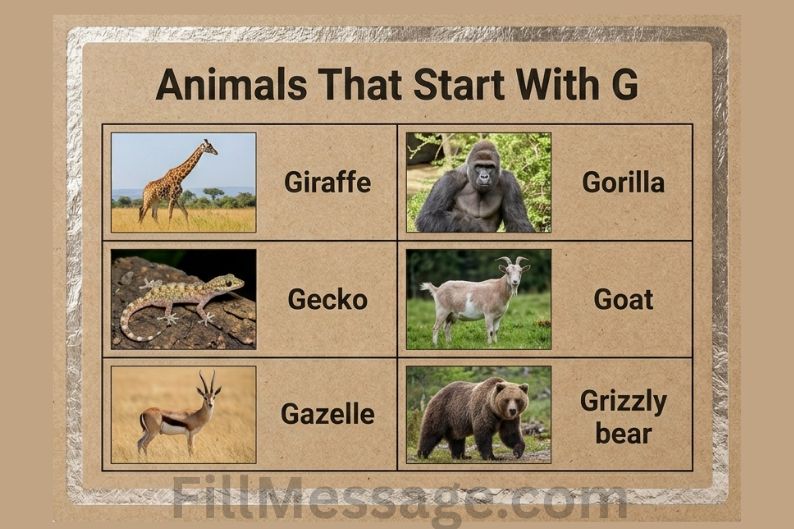 Animals That Start With G