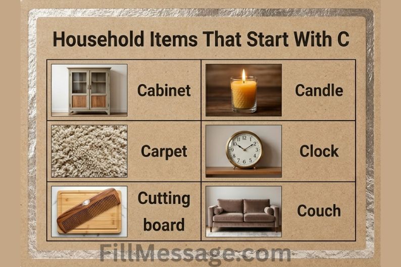 Household Items That Start With C
