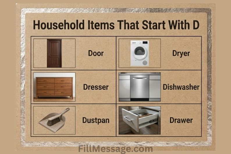 Household Items That Start With D