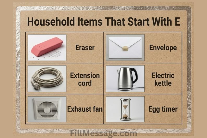 Household Items That Start With E