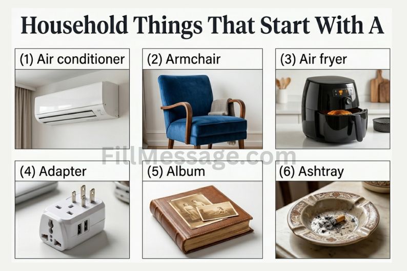 Household Things That Start With A