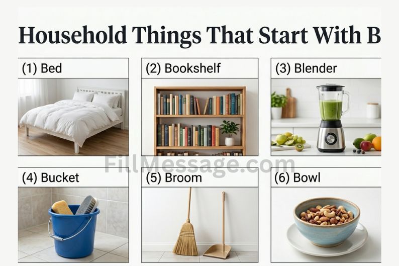 Household Things That Start With B