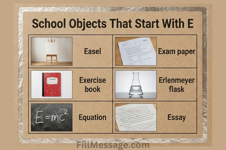 School Objects That Start With E