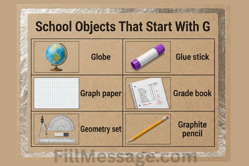 School Objects That Start With G