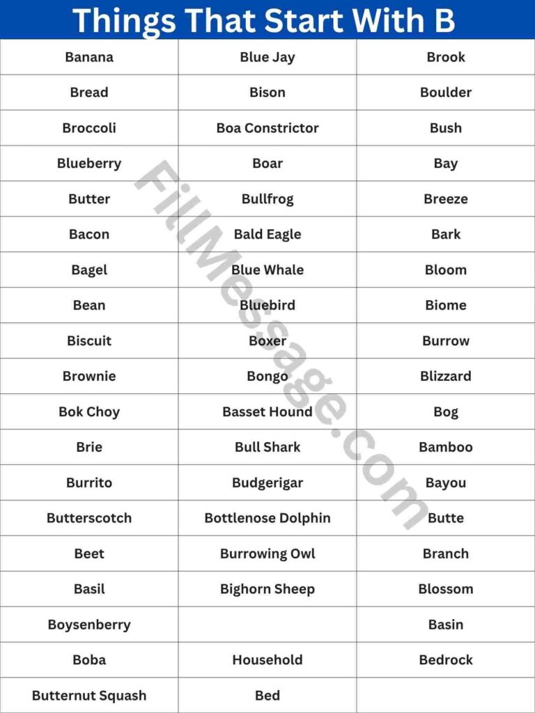 The Full Master List — 200+ Things That Start With B