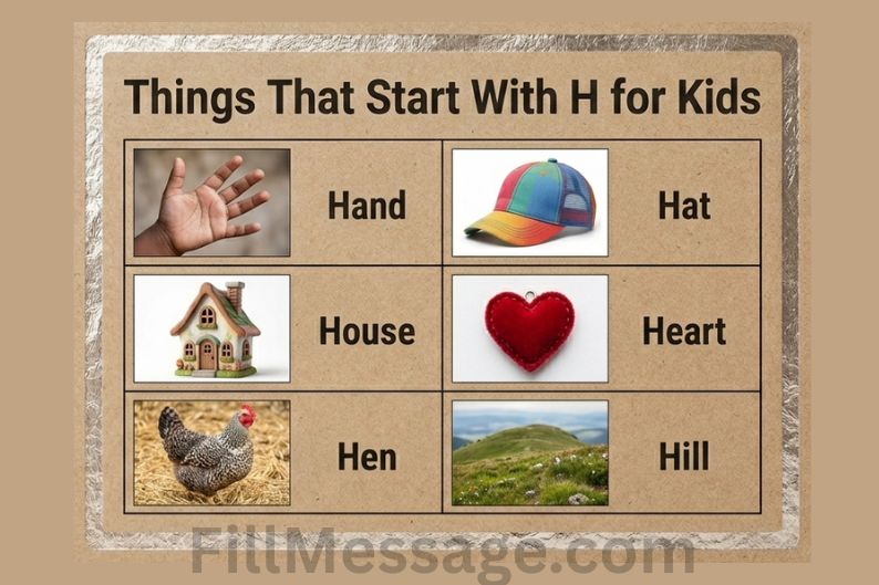 Things That Start With H for Kids