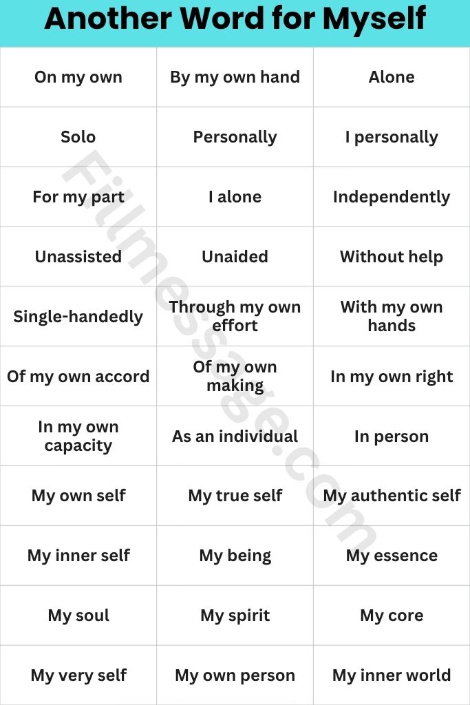 33+ Another Word for Myself by Use
