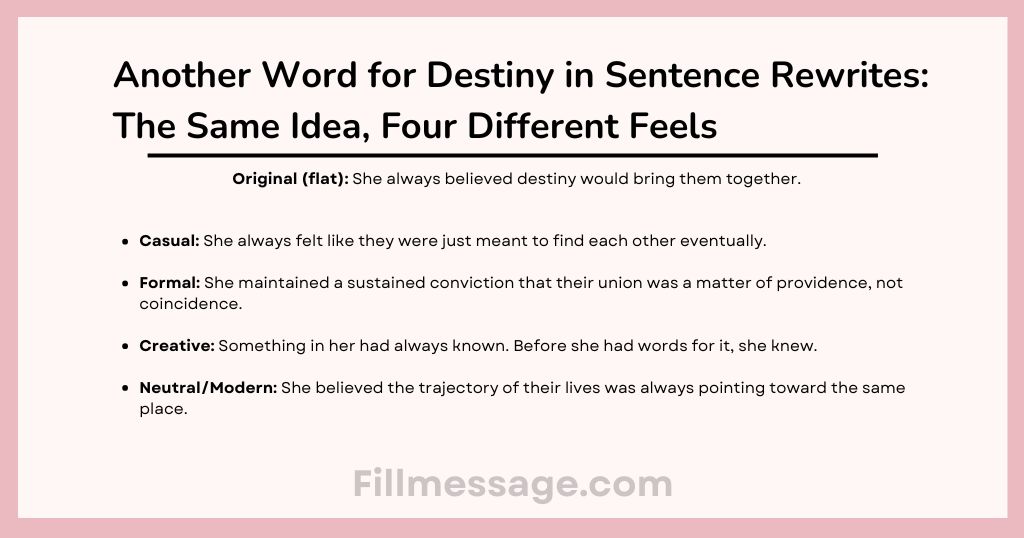 Another Word for Destiny in Sentence Rewrites: The Same Idea, Four Different Feels
