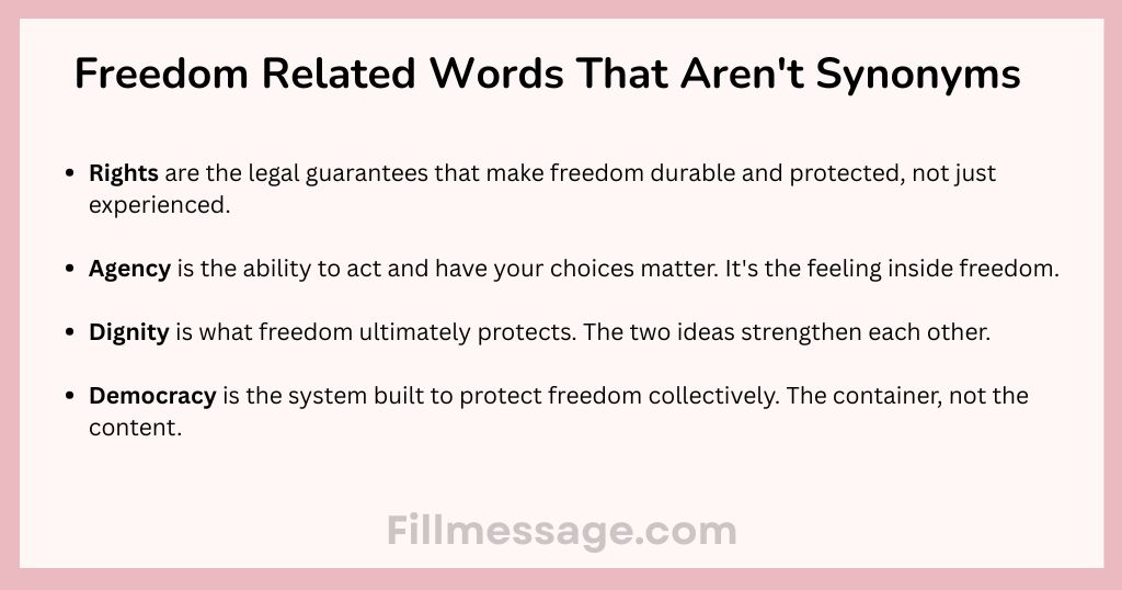 Freedom Related Words That Aren't Synonyms