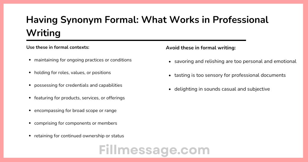 Having Synonym Formal: What Works in Professional Writing