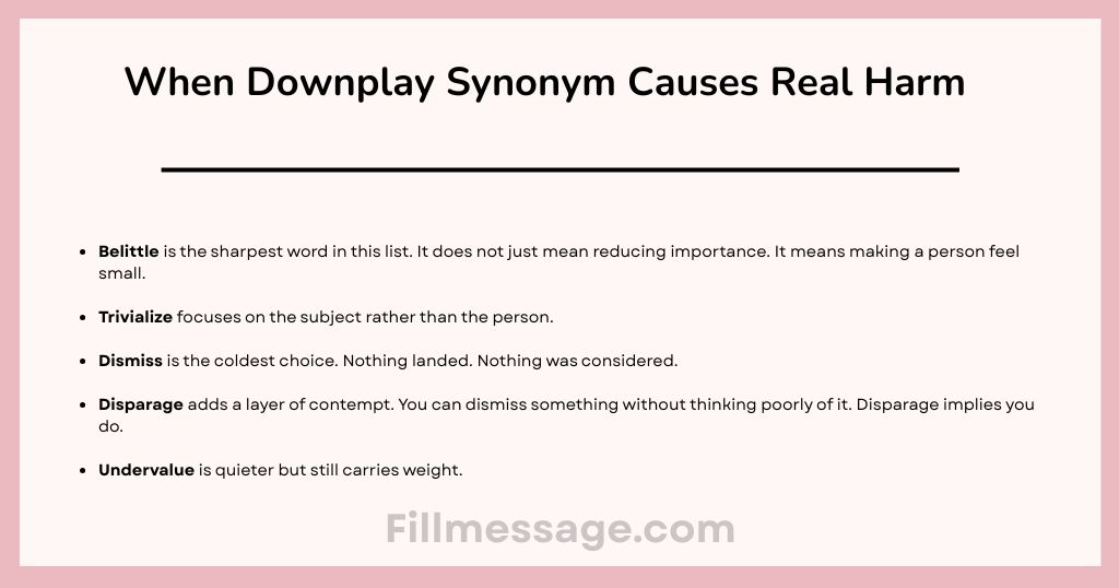 When Downplay Synonym Causes Real Harm