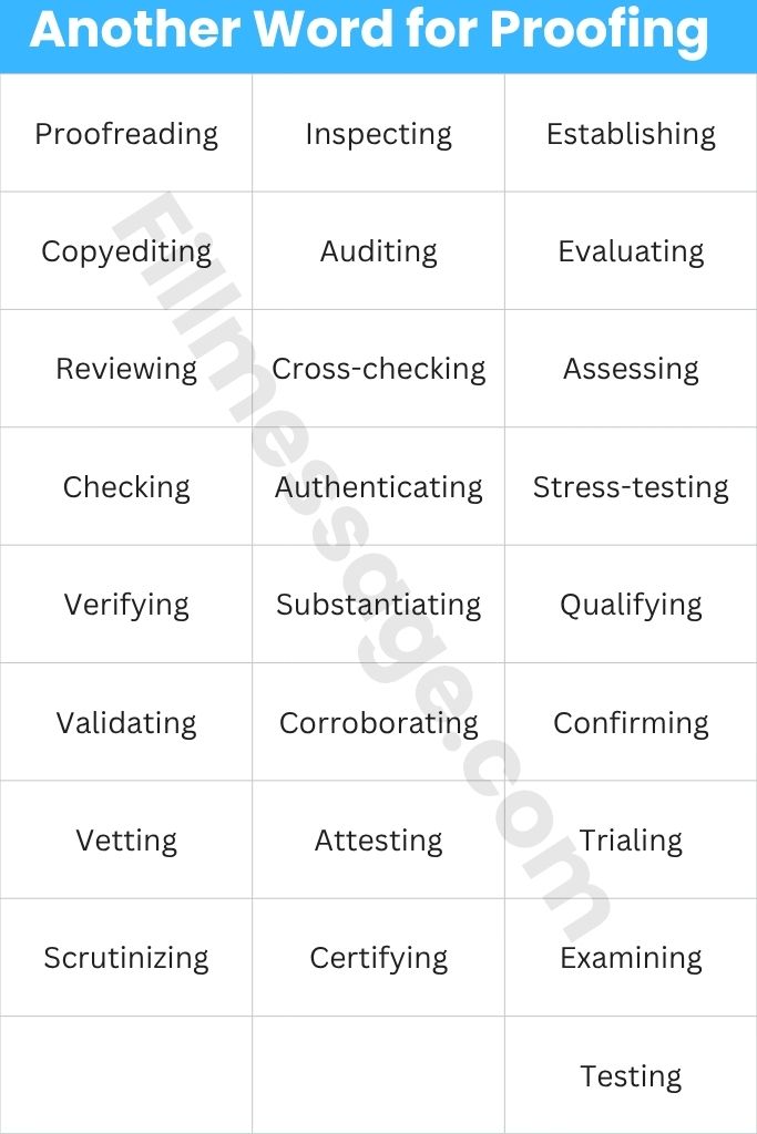 25 Quick Another Word for Proofing Table 