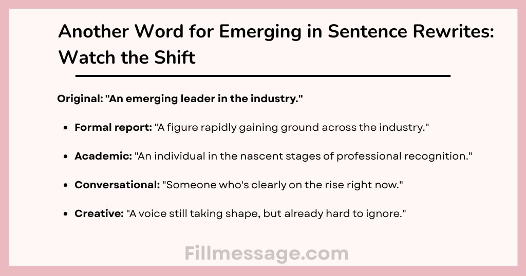Another Word for Emerging in Sentence Rewrites: Watch the Shift