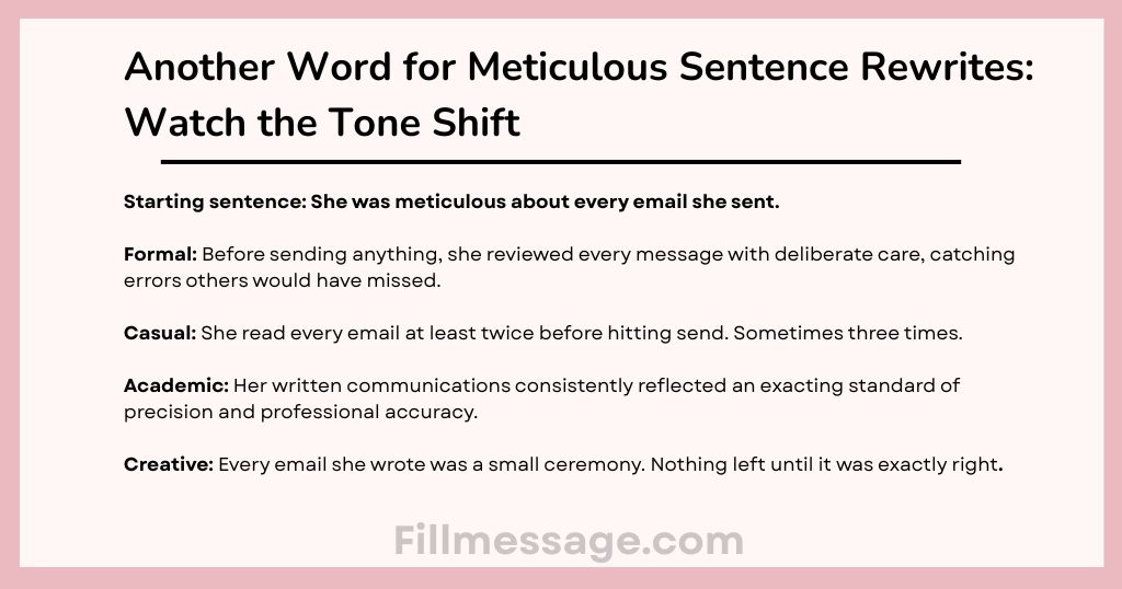 Another Word for Meticulous Sentence Rewrites: Watch the Tone Shift