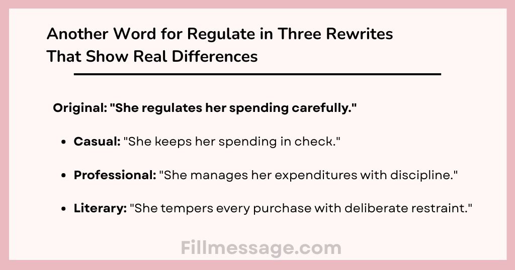 Another Word for Regulate in Three Rewrites That Show Real Differences