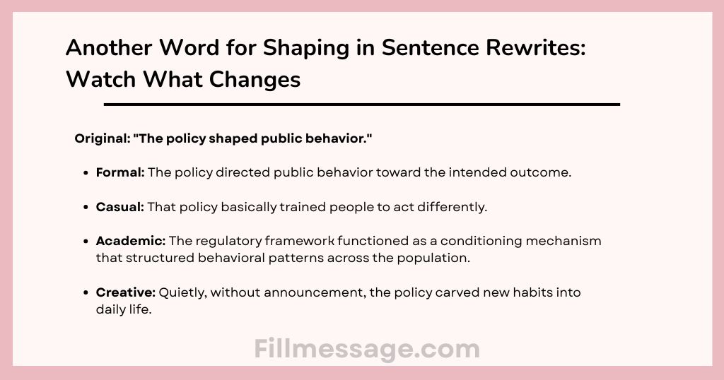Another Word for Shaping in Sentence Rewrites: Watch What Changes