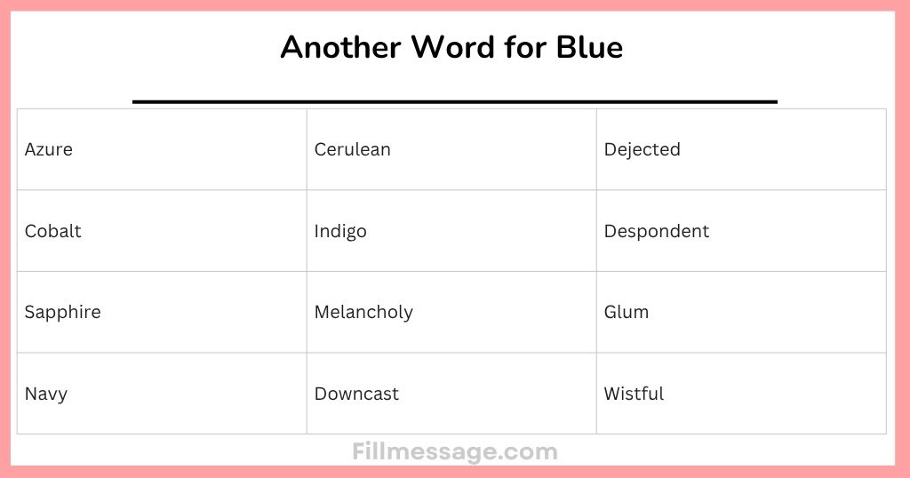 Best Another Word for Blue at a Glance